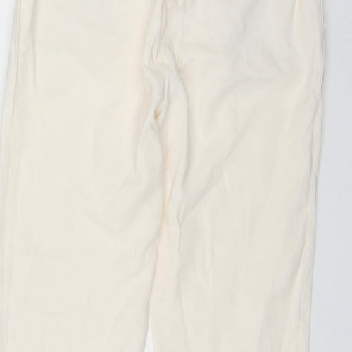 H&M Womens Ivory  Viscose Trousers  Size 8 L26 in Regular