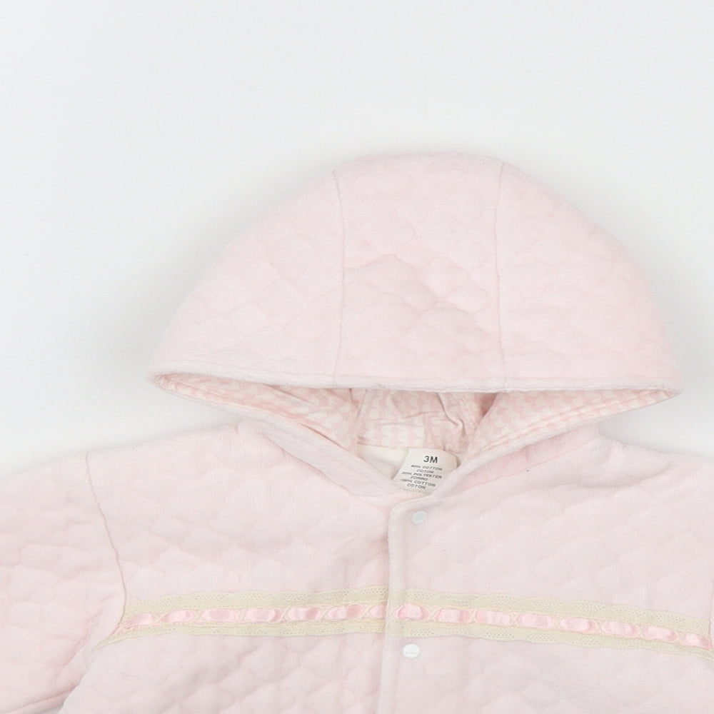 Preworn Girls Pink   Jacket  Size 3-6 Months   Snap