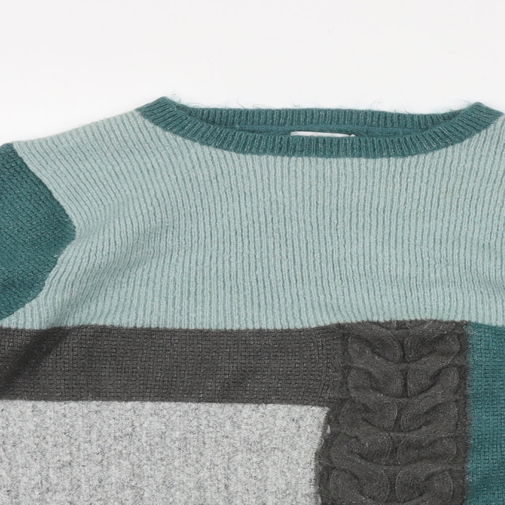 Cotton Traders Womens Green Round Neck  Acrylic Pullover Jumper Size 24