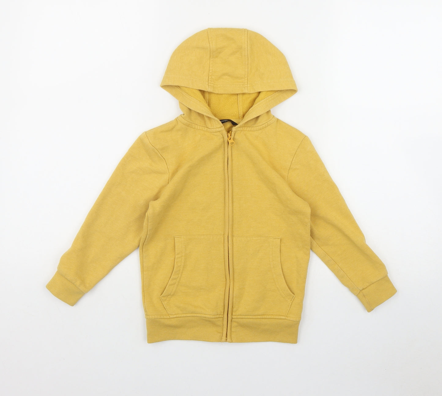 George Boys Yellow  Cotton Full Zip Hoodie Size 4-5 Years  Zip