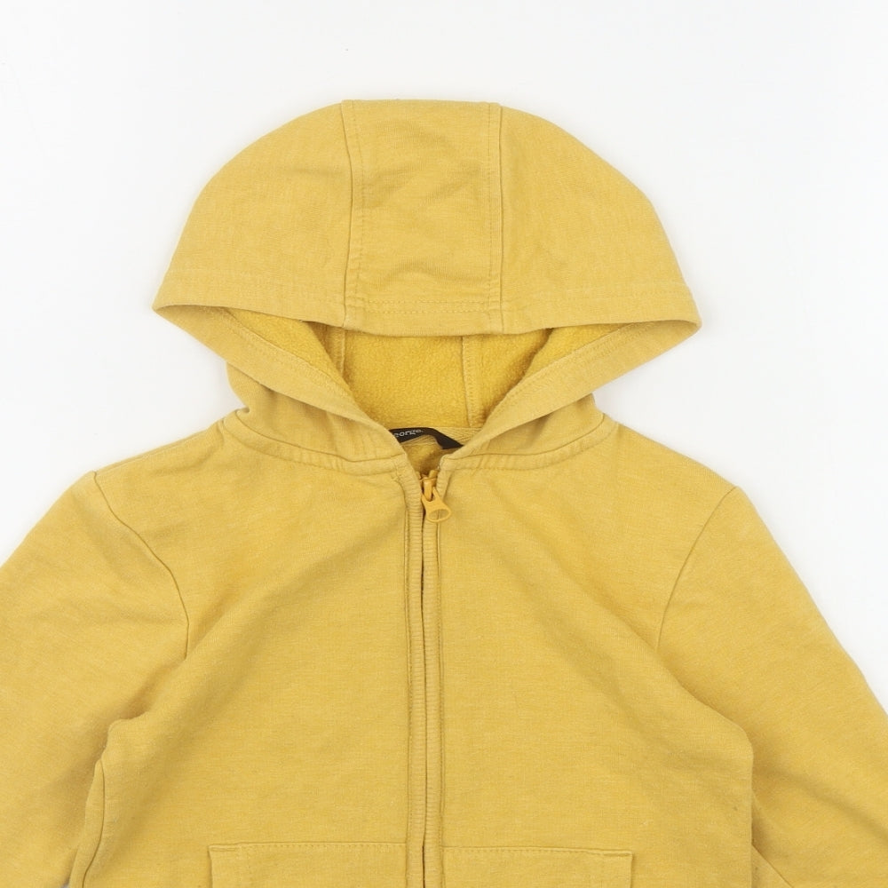 George Boys Yellow  Cotton Full Zip Hoodie Size 4-5 Years  Zip