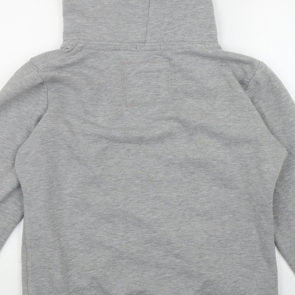 Superdry Womens Grey  Polyester Full Zip Hoodie Size L  Zip