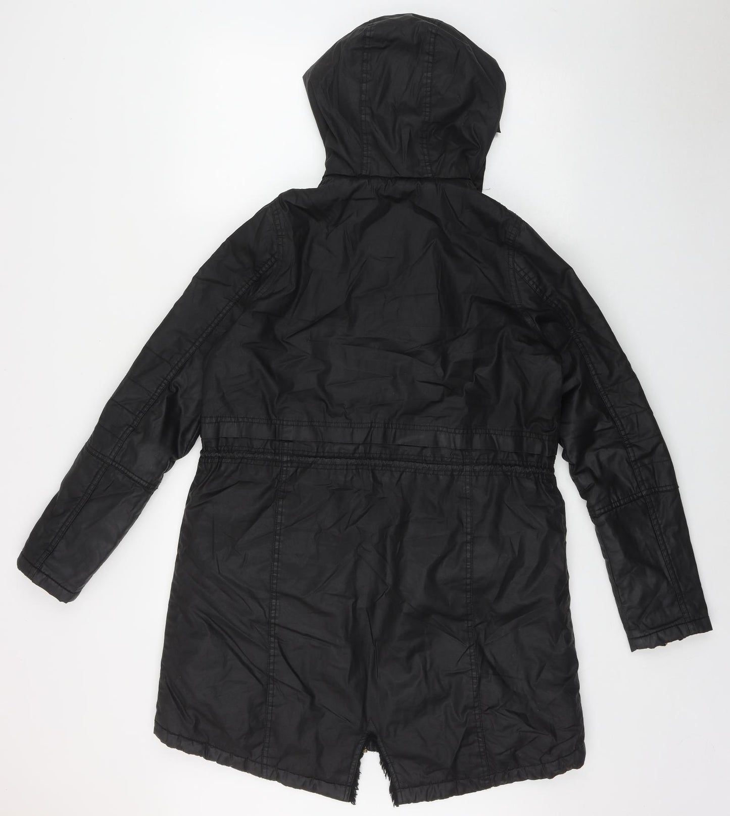 River Island Womens Black   Parka Coat Size 10  Zip