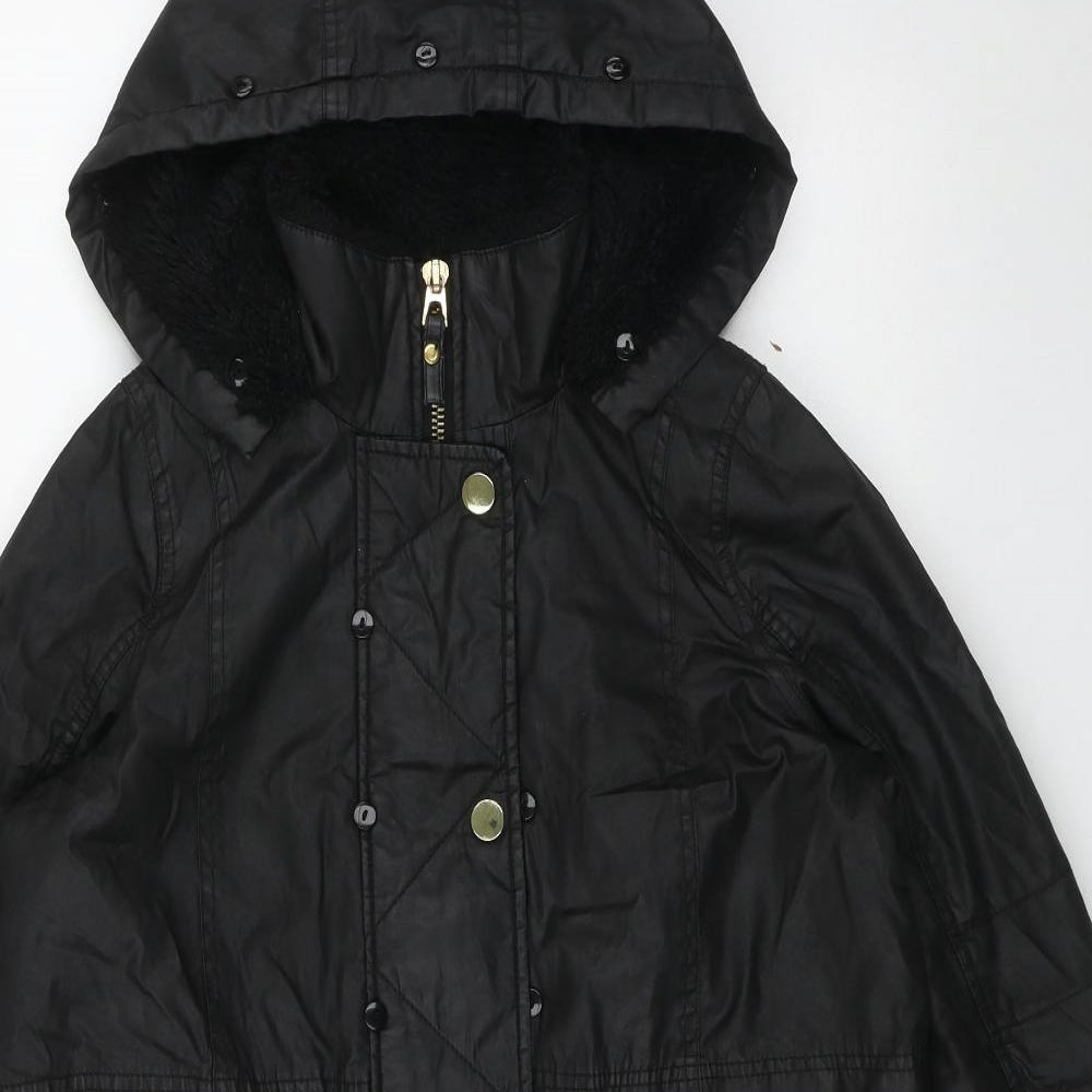 River Island Womens Black   Parka Coat Size 10  Zip
