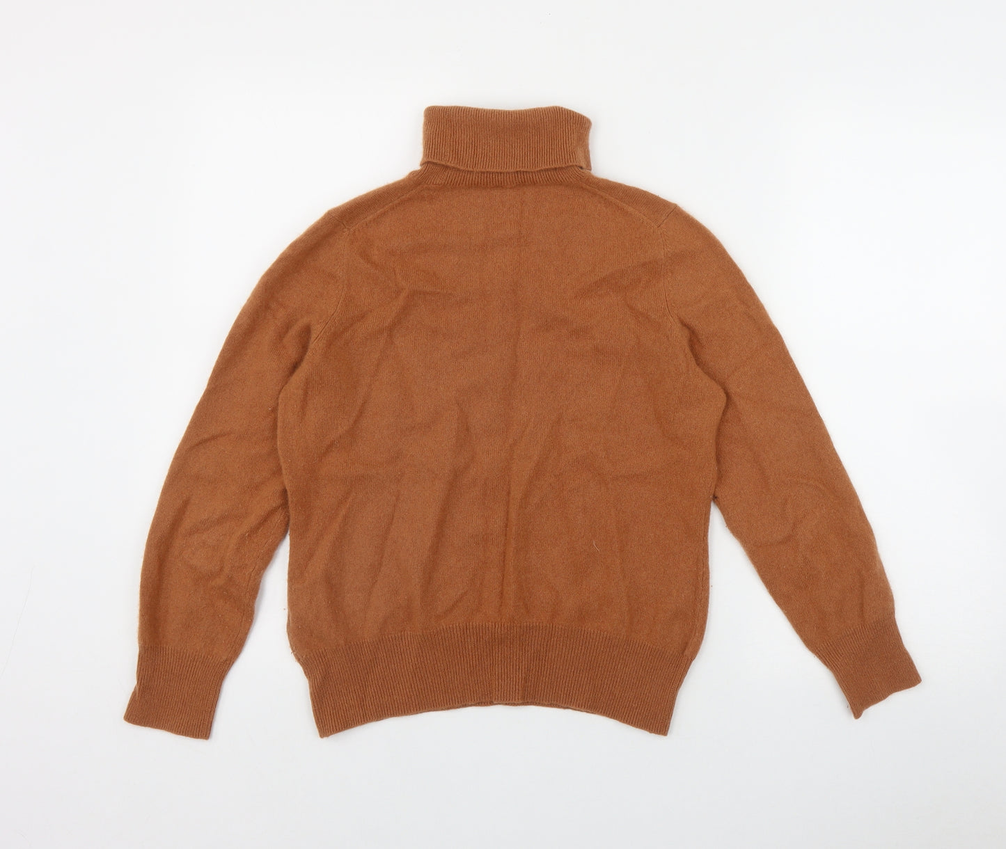 Marks and Spencer Womens Orange Roll Neck  Cashmere Pullover Jumper Size 12