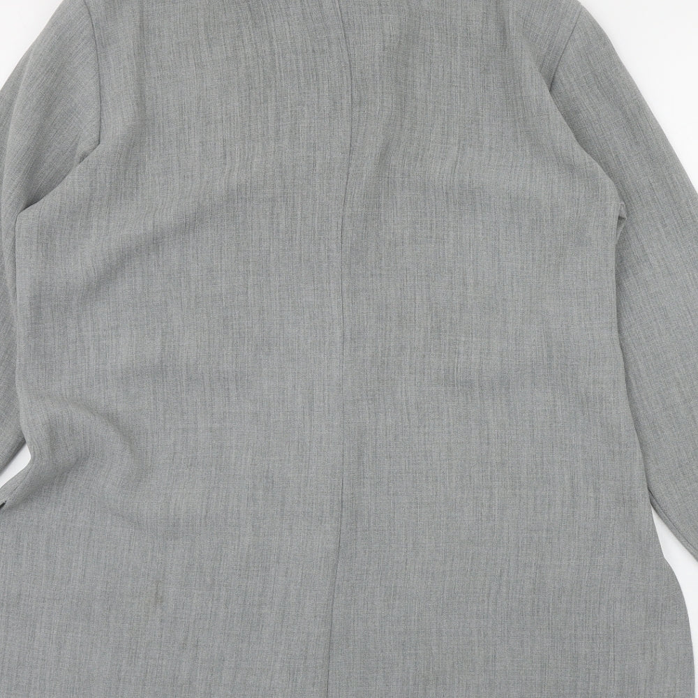 Wallis Womens Grey  Polyester Tunic Button-Up Size 12 Collared