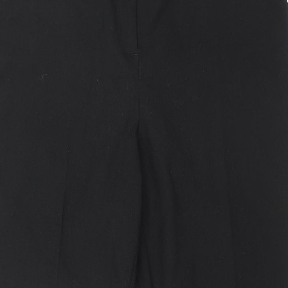 NEXT Womens Black  Polyester Trousers  Size 14 L28 in Regular Button