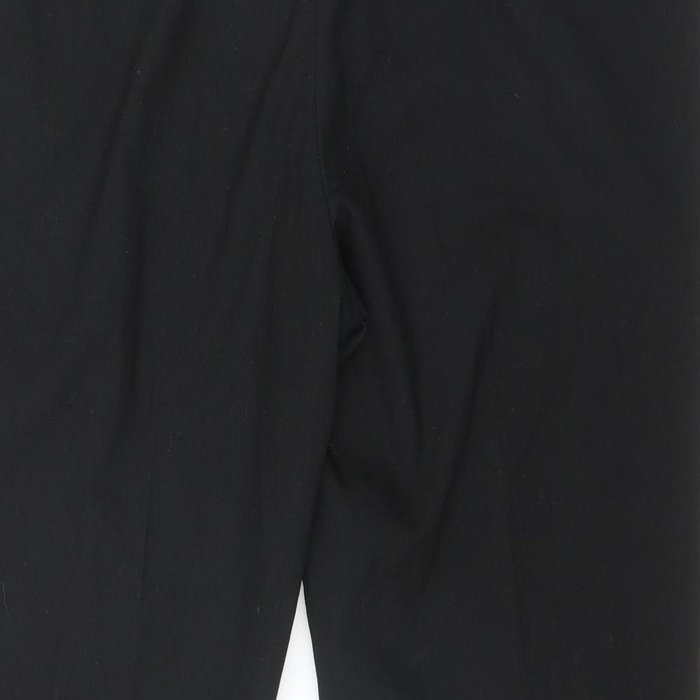 NEXT Womens Black  Polyester Trousers  Size 14 L28 in Regular Button