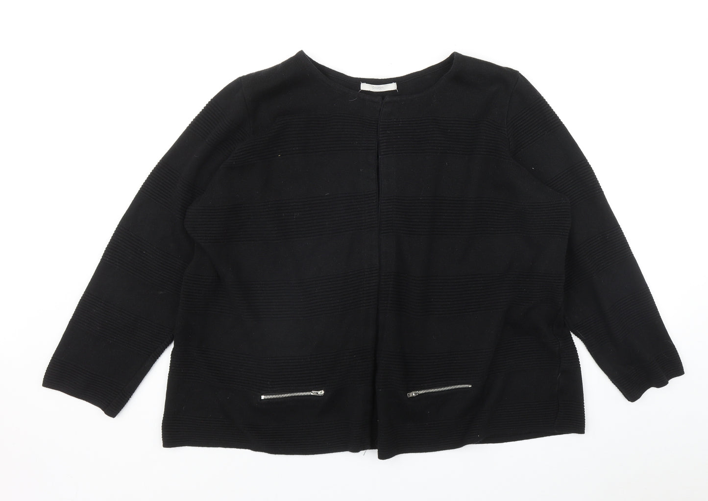 George Womens Black Round Neck  Acrylic Cardigan Jumper Size 22