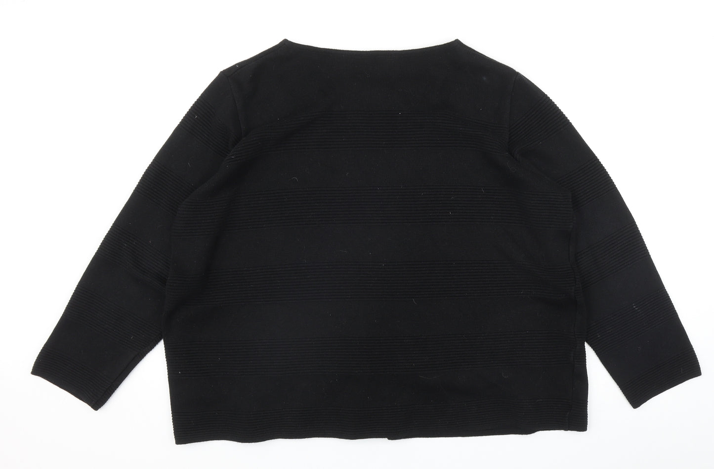 George Womens Black Round Neck  Acrylic Cardigan Jumper Size 22