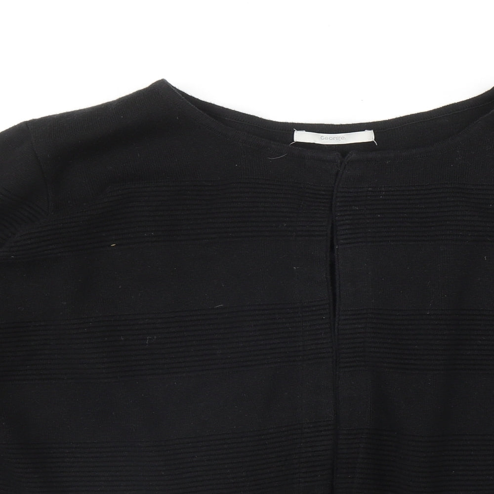 George Womens Black Round Neck  Acrylic Cardigan Jumper Size 22