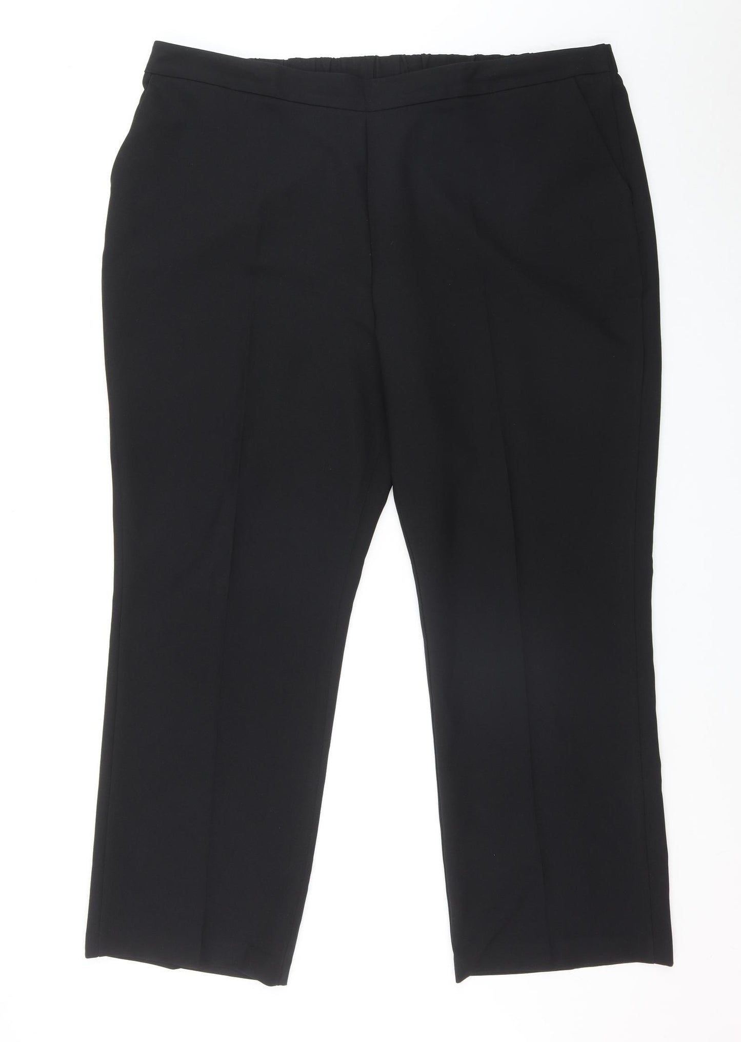 Preworn Womens Black  Polyester Trousers  Size 22 L29 in Regular