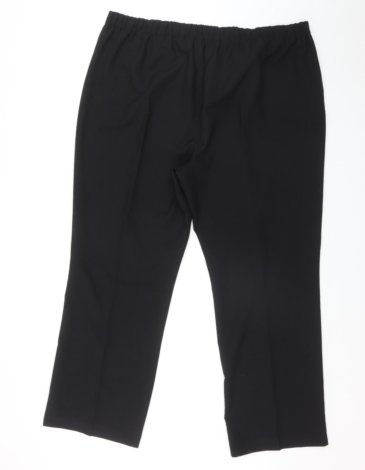 Preworn Womens Black  Polyester Trousers  Size 22 L29 in Regular