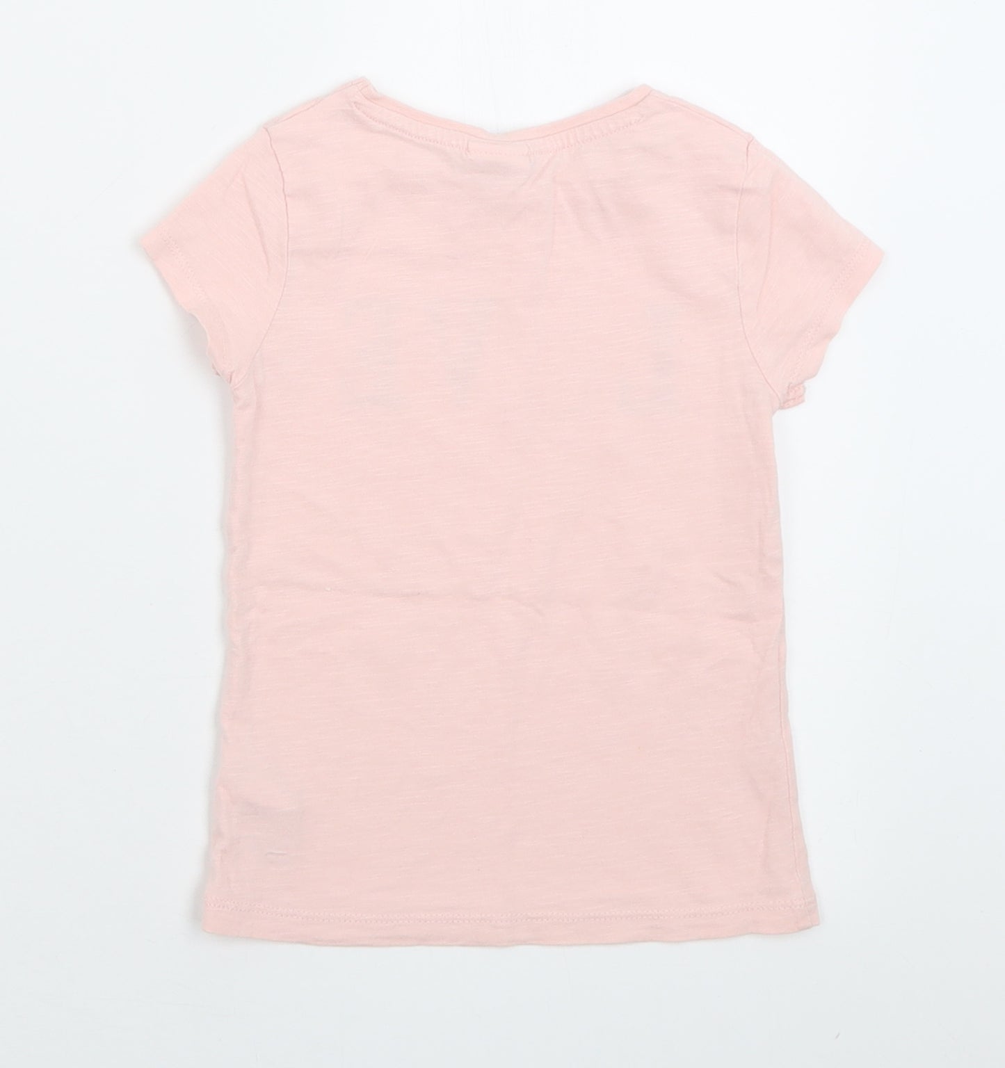 F&F Girls Pink  Cotton Basic T-Shirt Size 3-4 Years Crew Neck Pullover - Mickey Mouse Disney