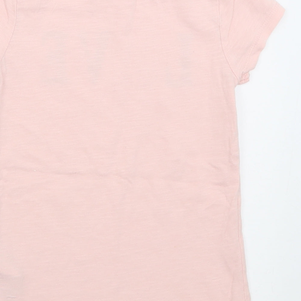 F&F Girls Pink  Cotton Basic T-Shirt Size 3-4 Years Crew Neck Pullover - Mickey Mouse Disney