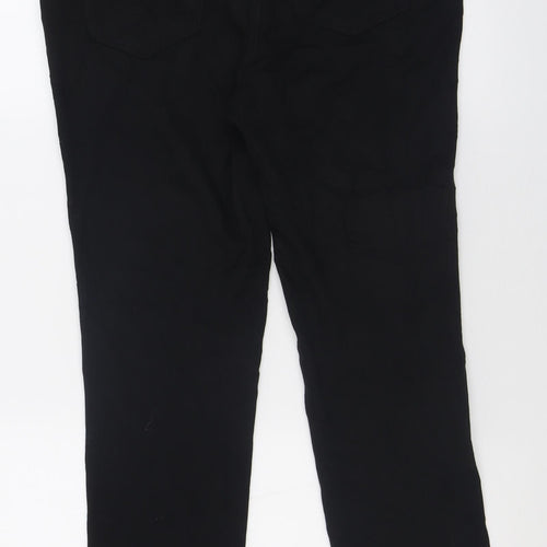 BHS Womens Black  Viscose Trousers  Size 12 L30 in Regular Button