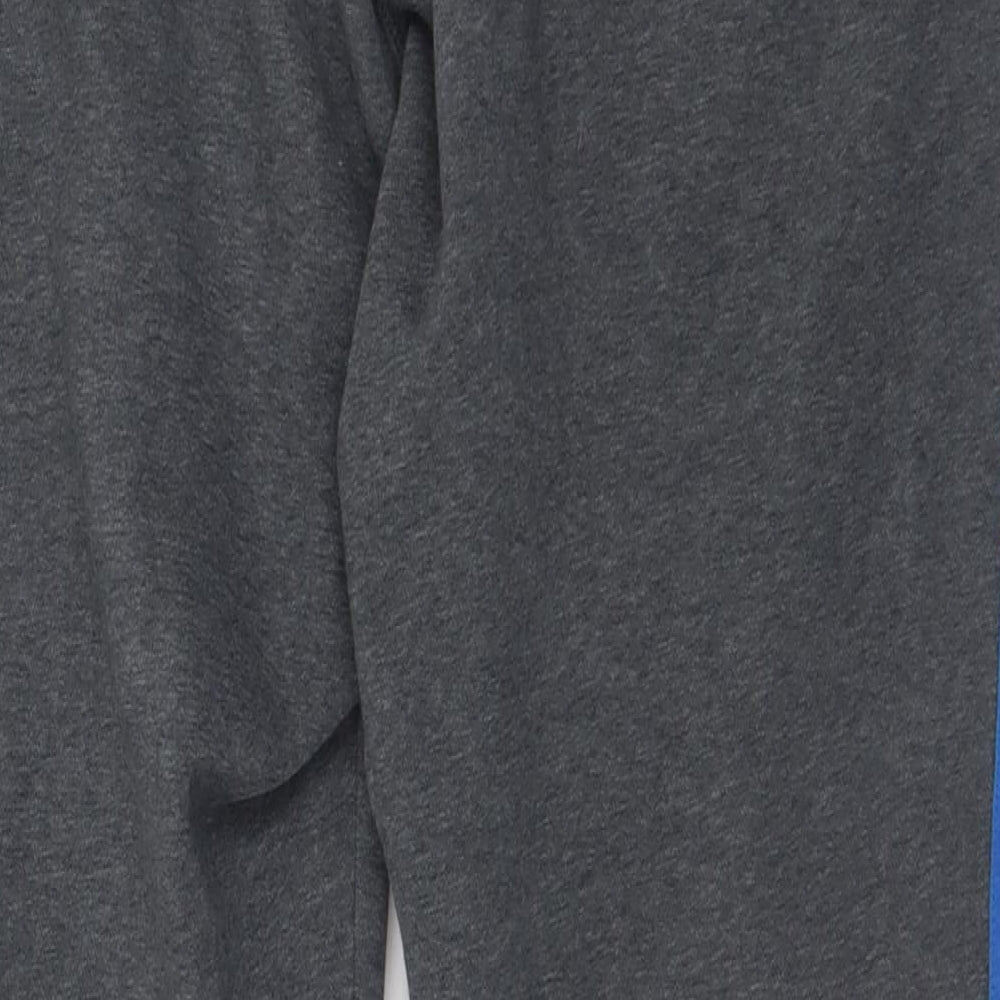 adidas Mens Grey Striped Cotton Jogger Trousers Size XL L31 in Regular Tie