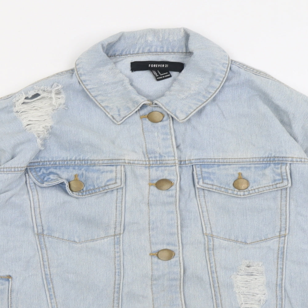 FOREVER 21 Womens Blue   Jacket  Size S  Button