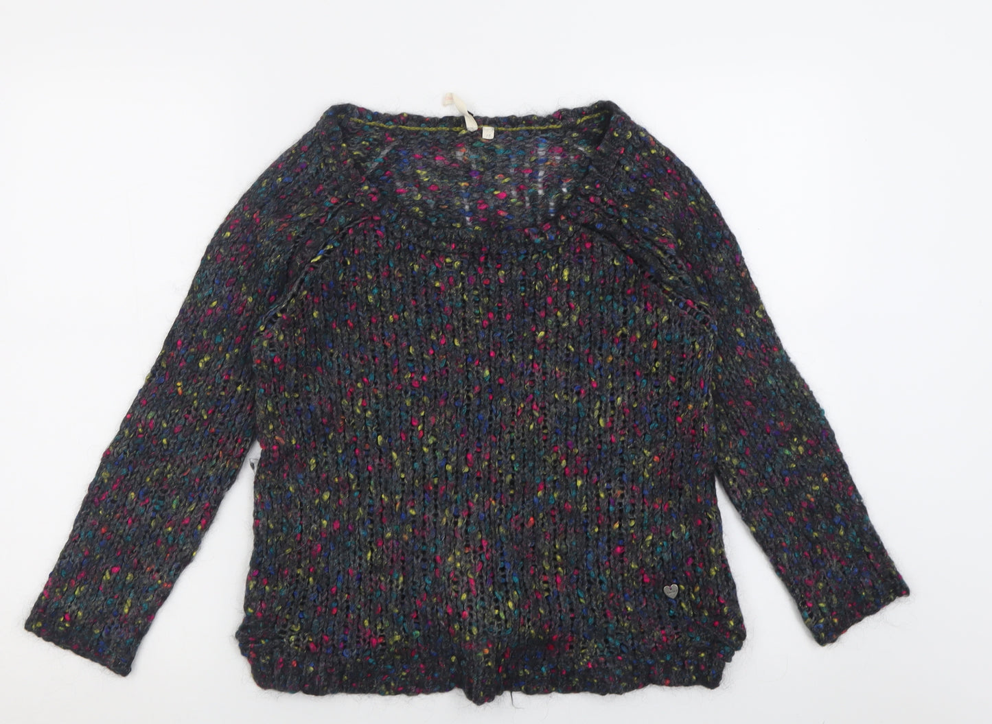 White Stuff Womens Multicoloured Crew Neck  Acrylic Pullover Jumper Size 16