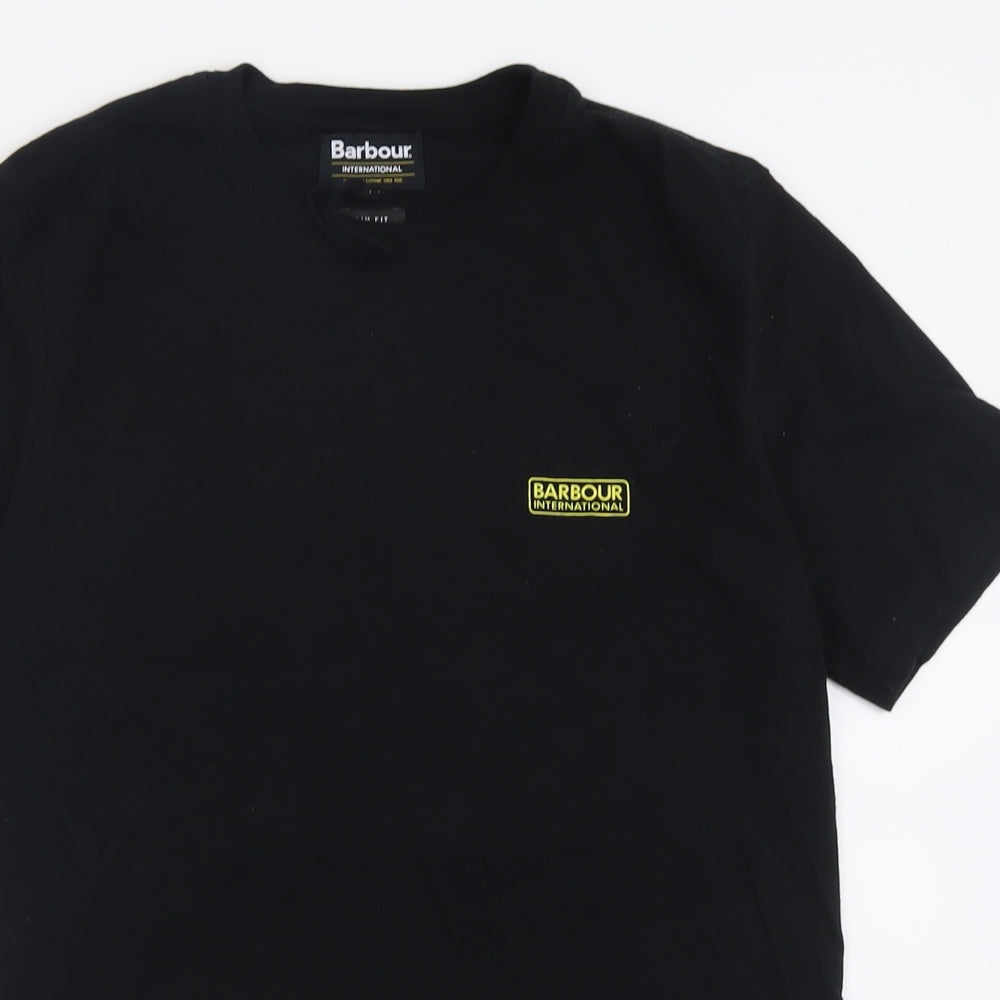 Barbour Mens Black  Cotton  T-Shirt Size M Crew Neck