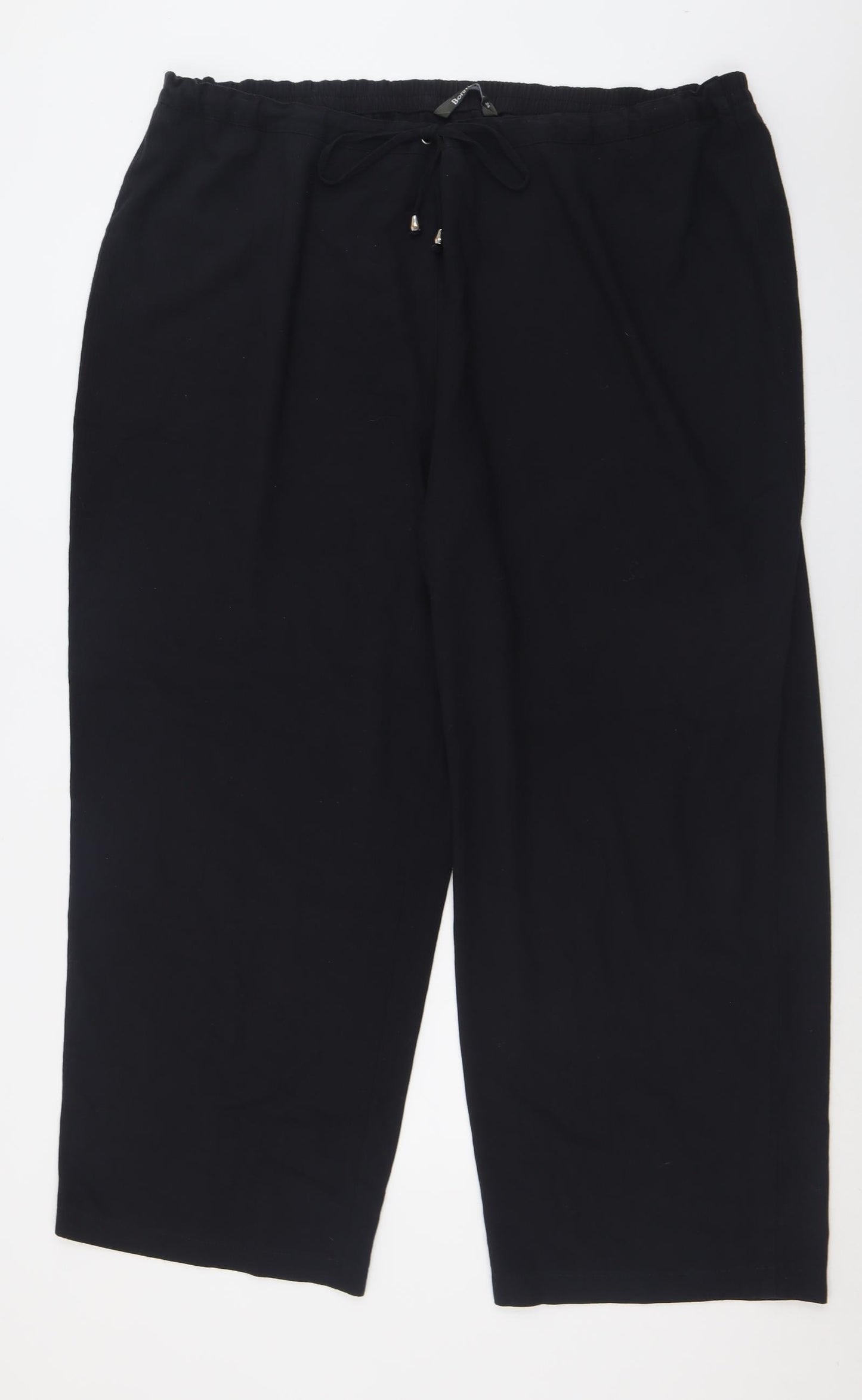 bonmarch Womens Black  Polyester Trousers  Size 24 L29 in Regular Tie