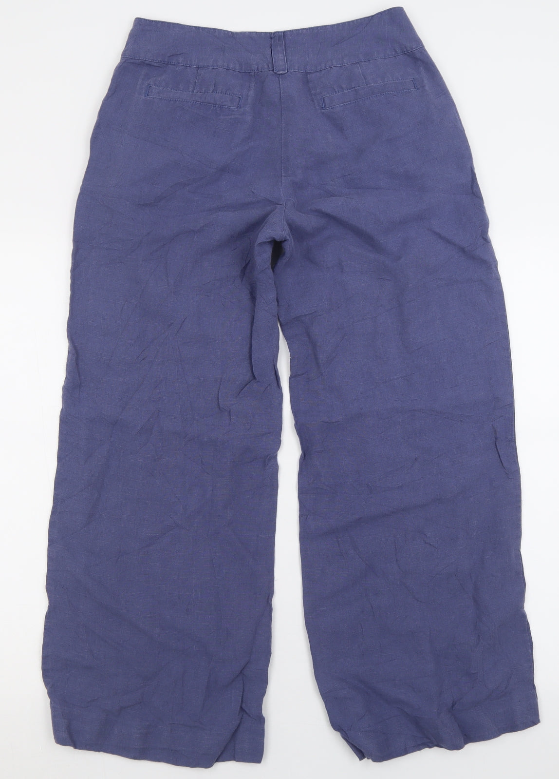 Laura Ashley Womens Purple  Linen Trousers  Size 10 L28 in Regular Button