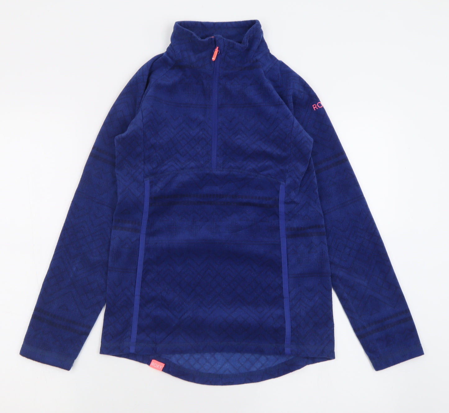 ROXY Womens Blue Geometric  Jacket  Size 14  Zip