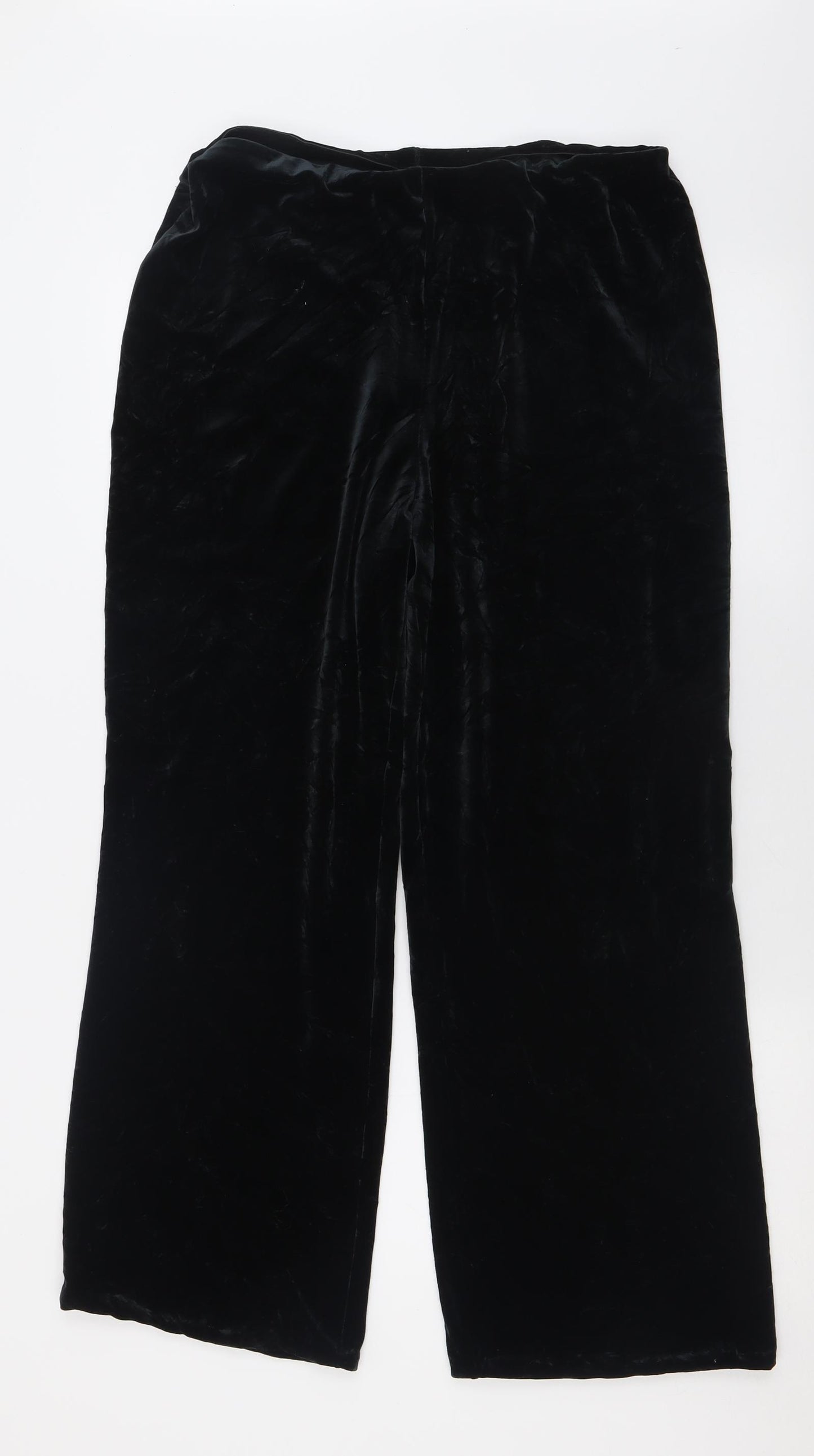 Marks and Spencer Womens Black  Polyester Trousers  Size 16 L28 in Regular
