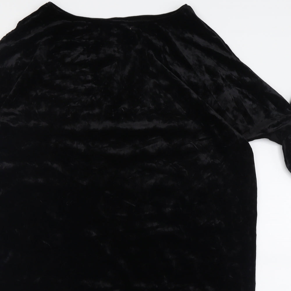 Joanna Hope Womens Black  Polyester A-Line  Size 18  Crew Neck Pullover