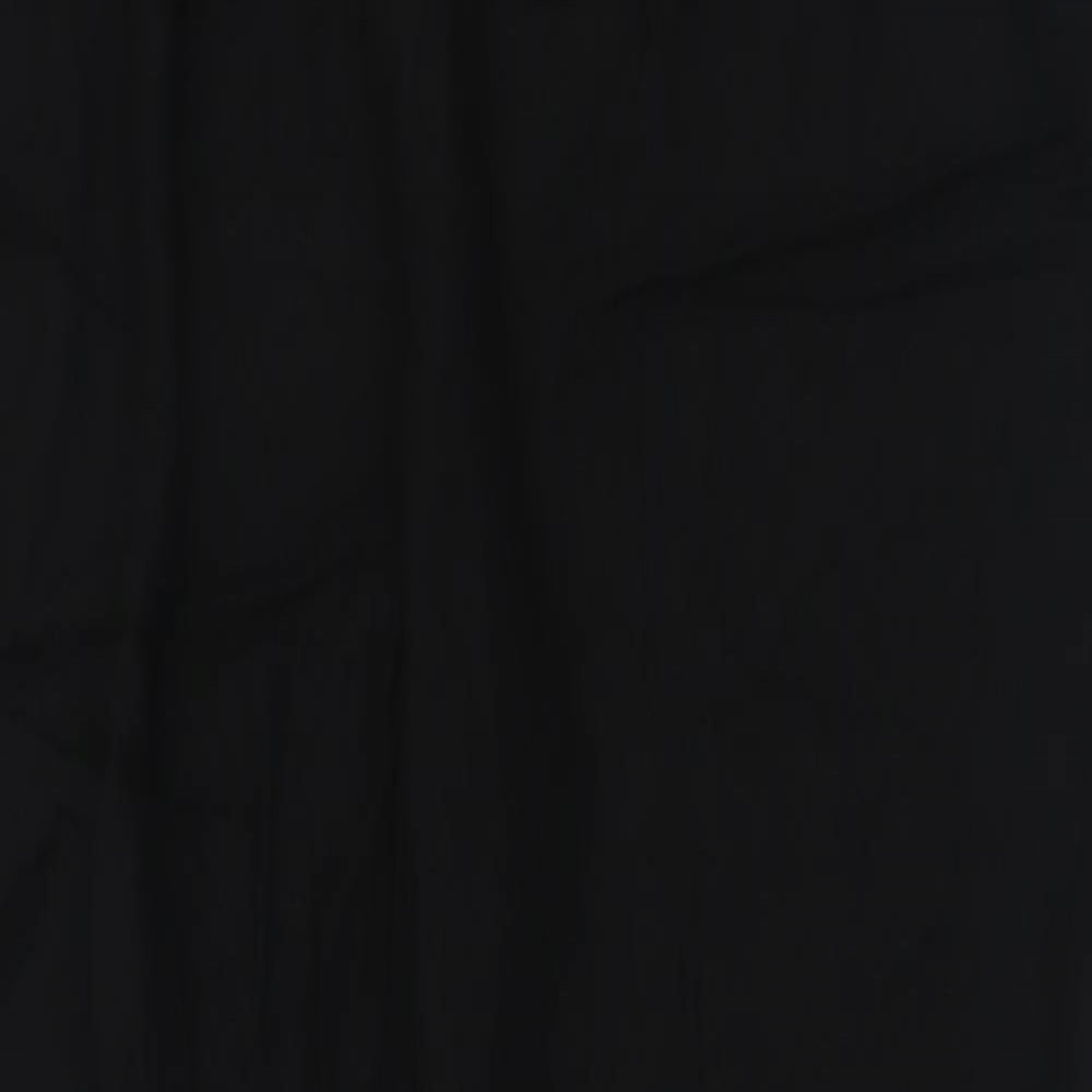 Wallis Womens Black  Viscose Trousers  Size 12 L28 in Regular Zip - ruched legs