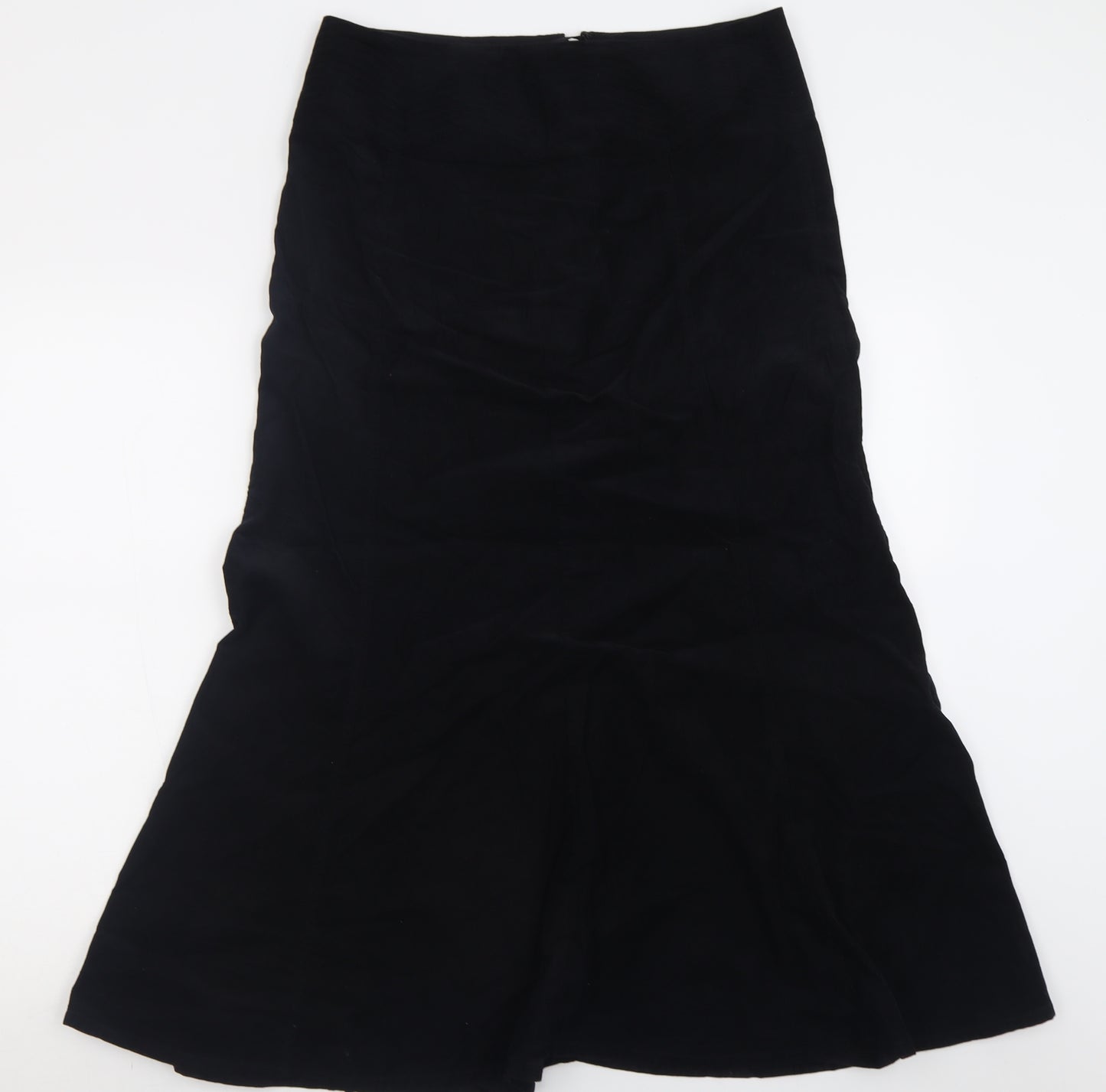 Laura Ashley Womens Black  Cotton A-Line Skirt Size 12   Zip