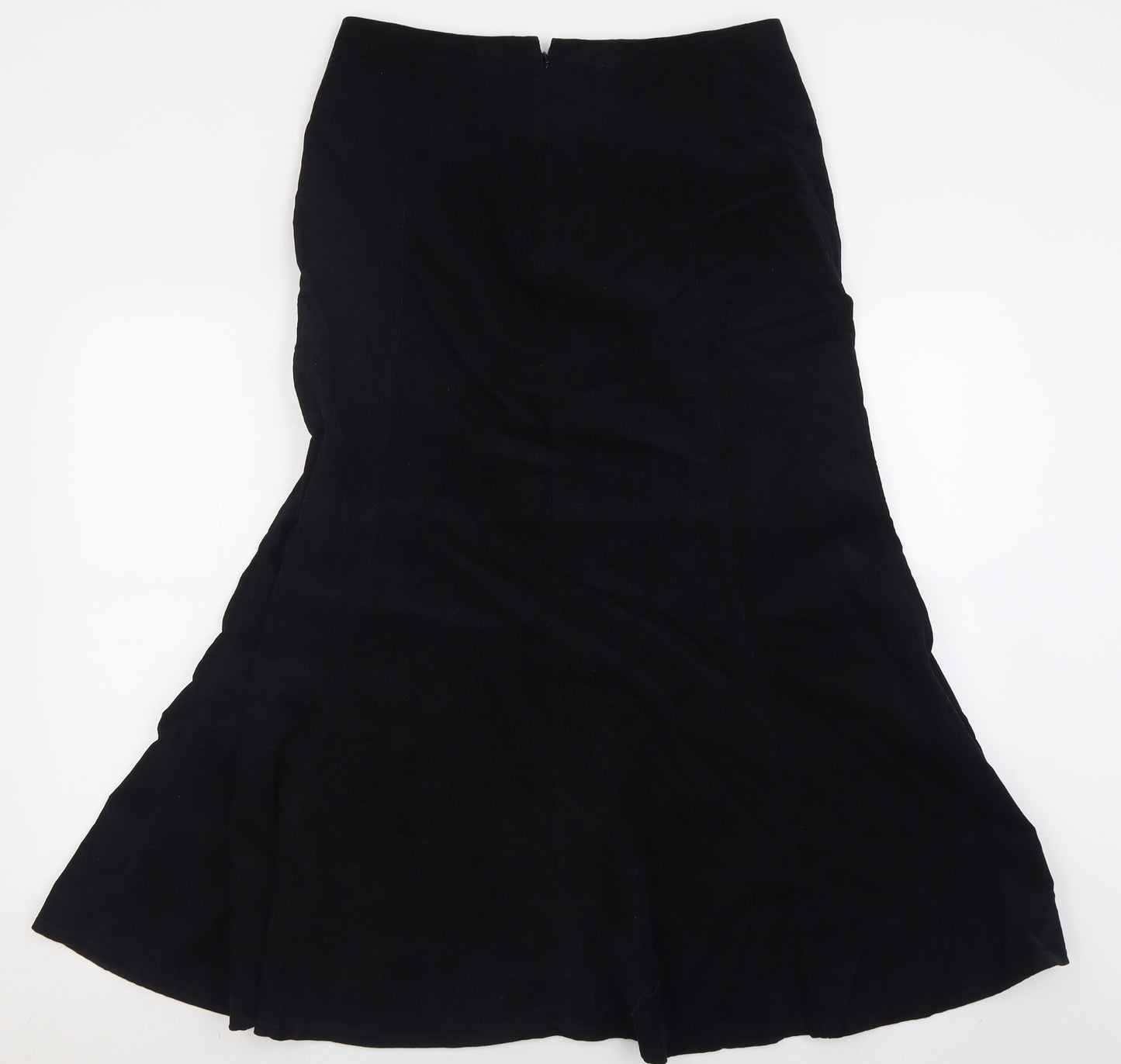 Laura Ashley Womens Black  Cotton A-Line Skirt Size 12   Zip