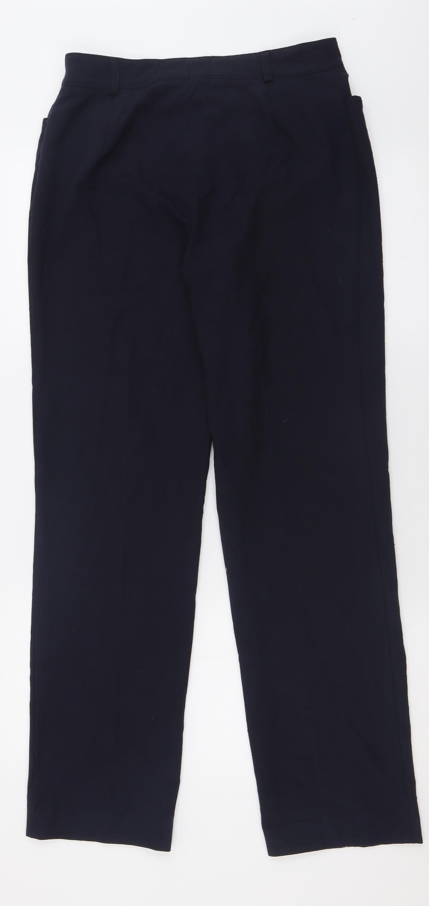 bassler Womens Blue  Polyester Trousers  Size 30 in L30 in Regular Button