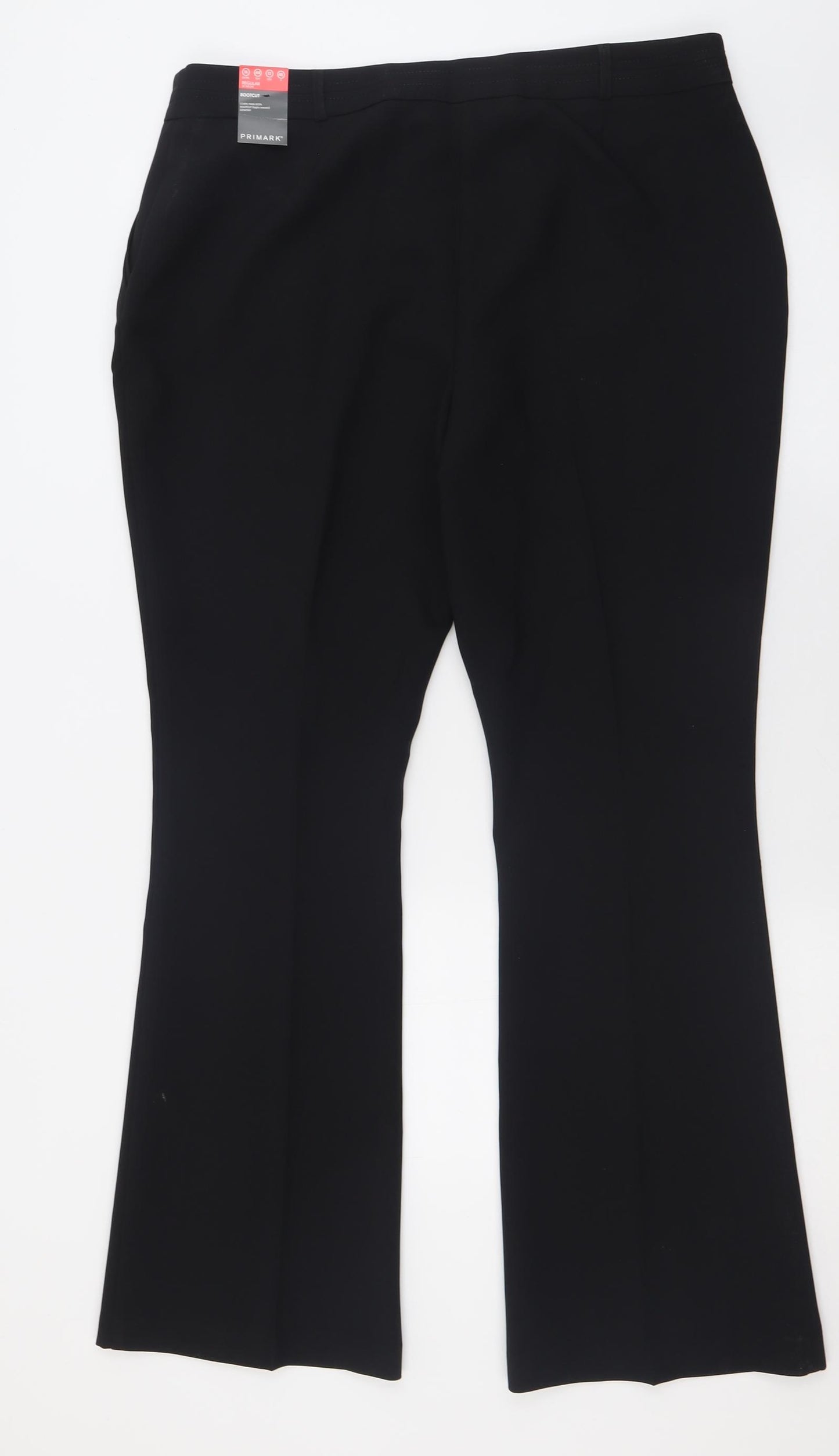 Primark Womens Black  Polyester Trousers  Size 16 L32 in Regular Hook & Eye