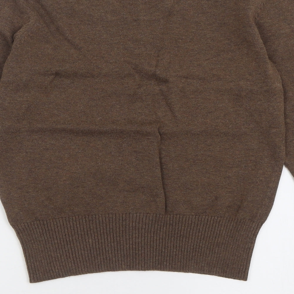 Jackpot Womens Brown Crew Neck  Cotton Pullover Jumper Size XS