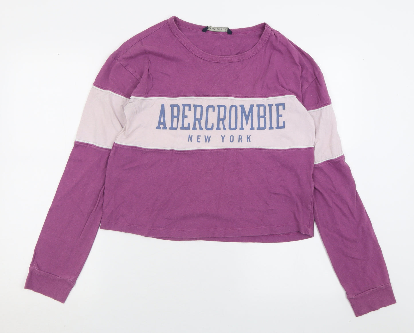 Abercrombie & Fitch Womens Purple Crew Neck  Cotton Pullover Jumper Size S
