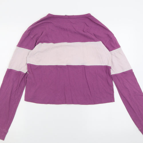 Abercrombie & Fitch Womens Purple Crew Neck  Cotton Pullover Jumper Size S