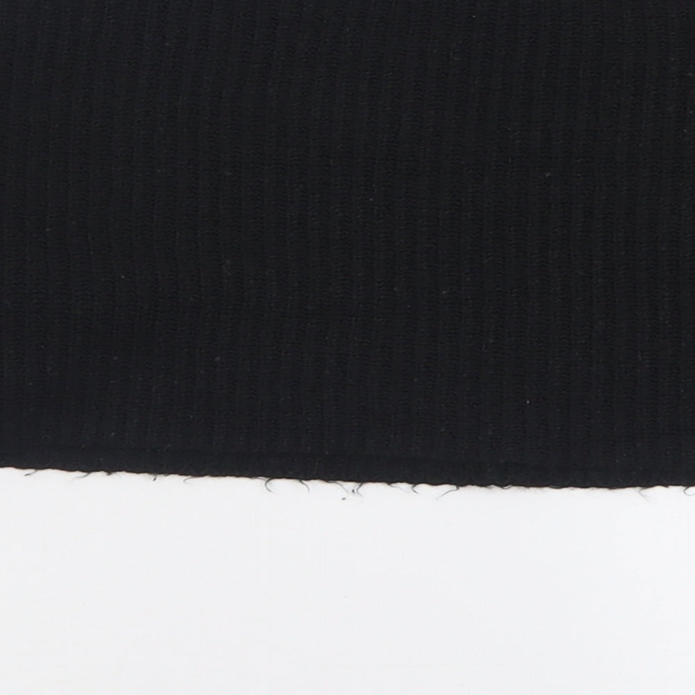 New Look Womens Black Crew Neck  Acrylic Pullover Jumper Size M   - Cropped