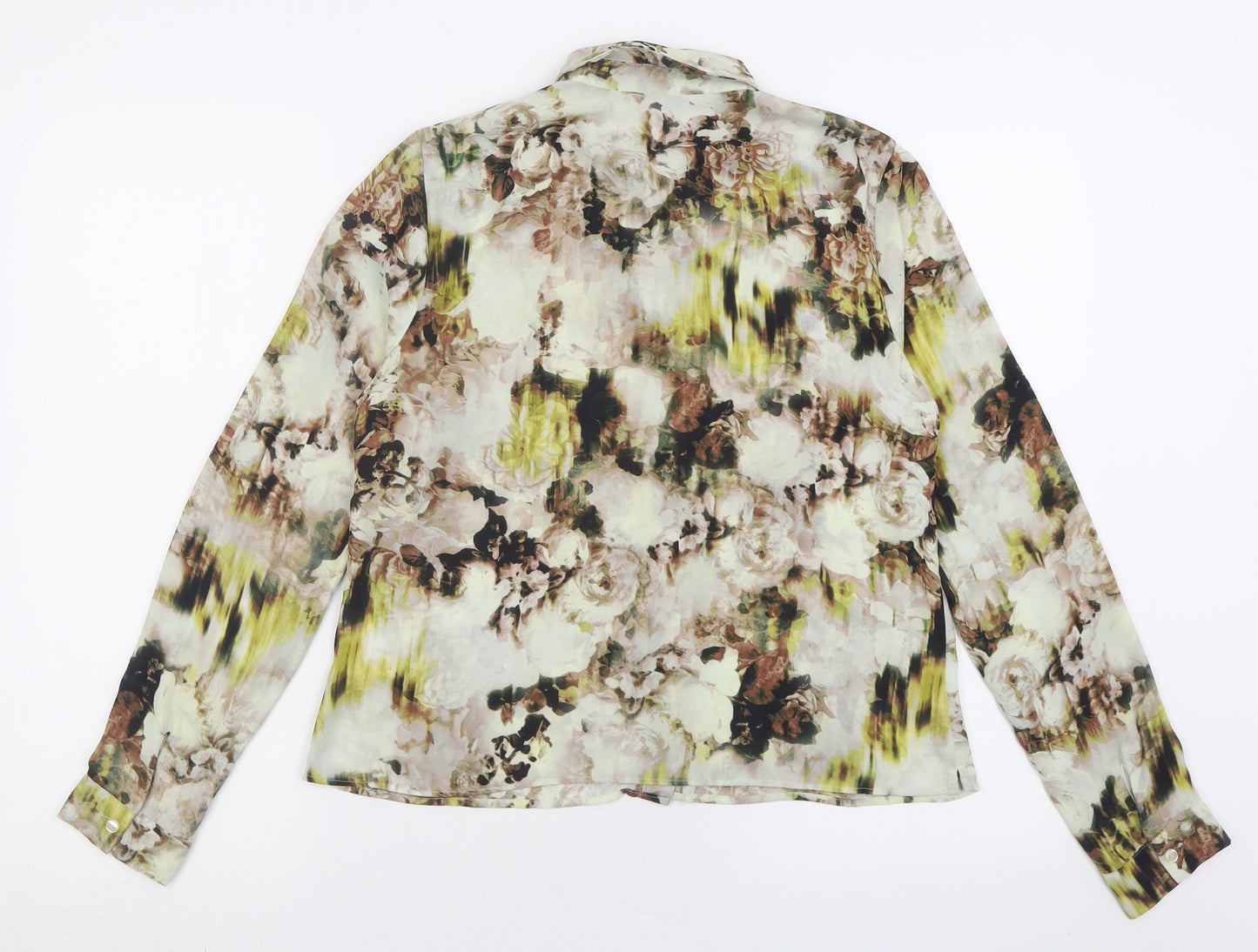 Limited Edition  Womens Multicoloured Floral Polyester Basic Button-Up Size 6 Collared