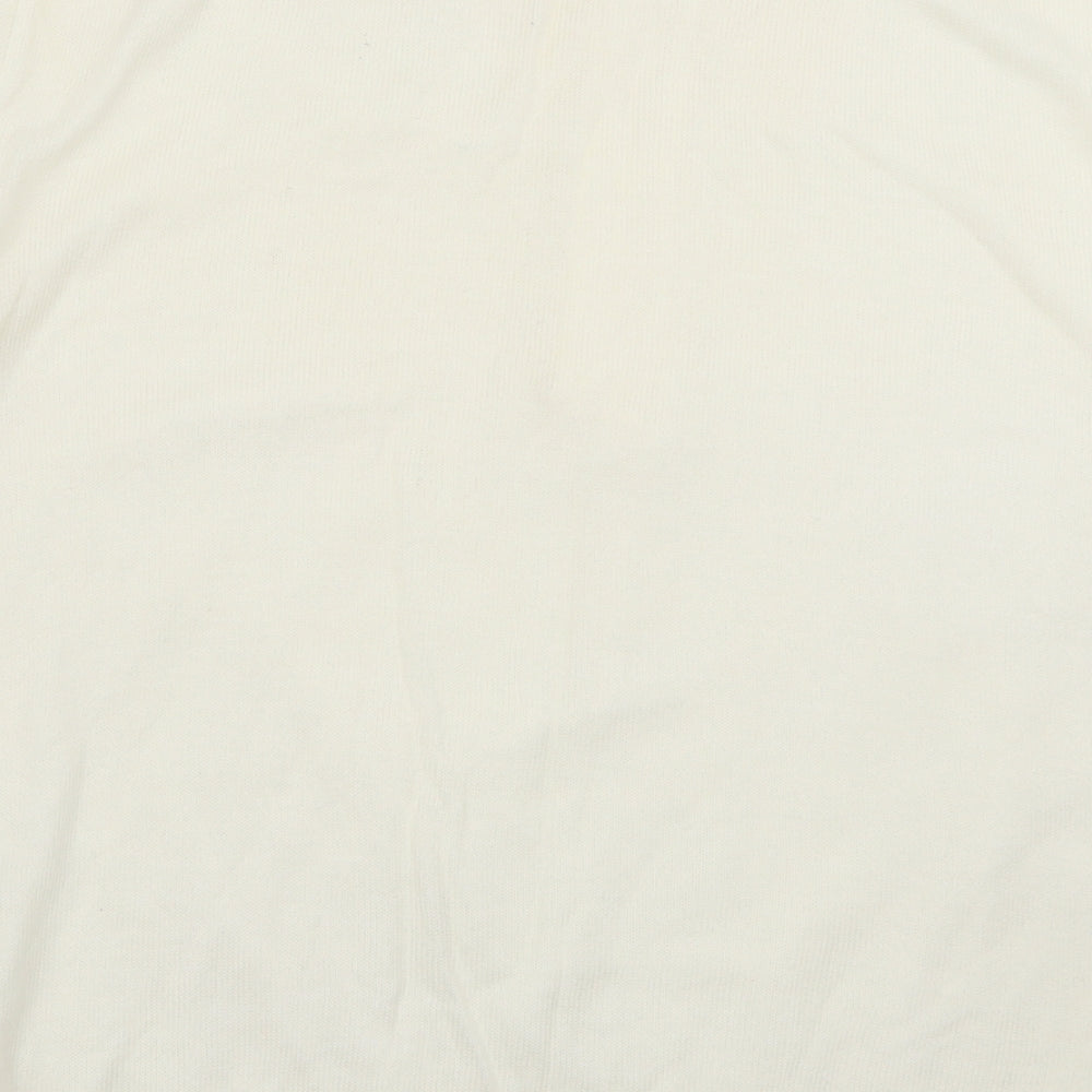 delamare Mens White Collared  Acrylic Pullover Jumper Size L