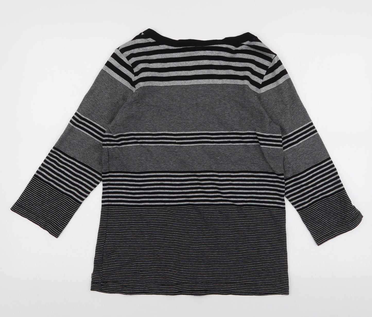 Maine Womens Multicoloured Square Neck Striped 100% Cotton Pullover Jumper Size 14