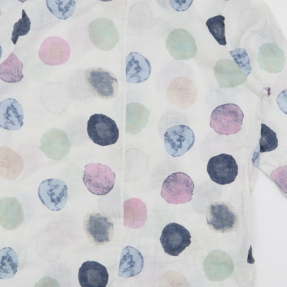 Lungo L'arno Womens Multicoloured Polka Dot Polyester Basic Blouse Size M High Neck