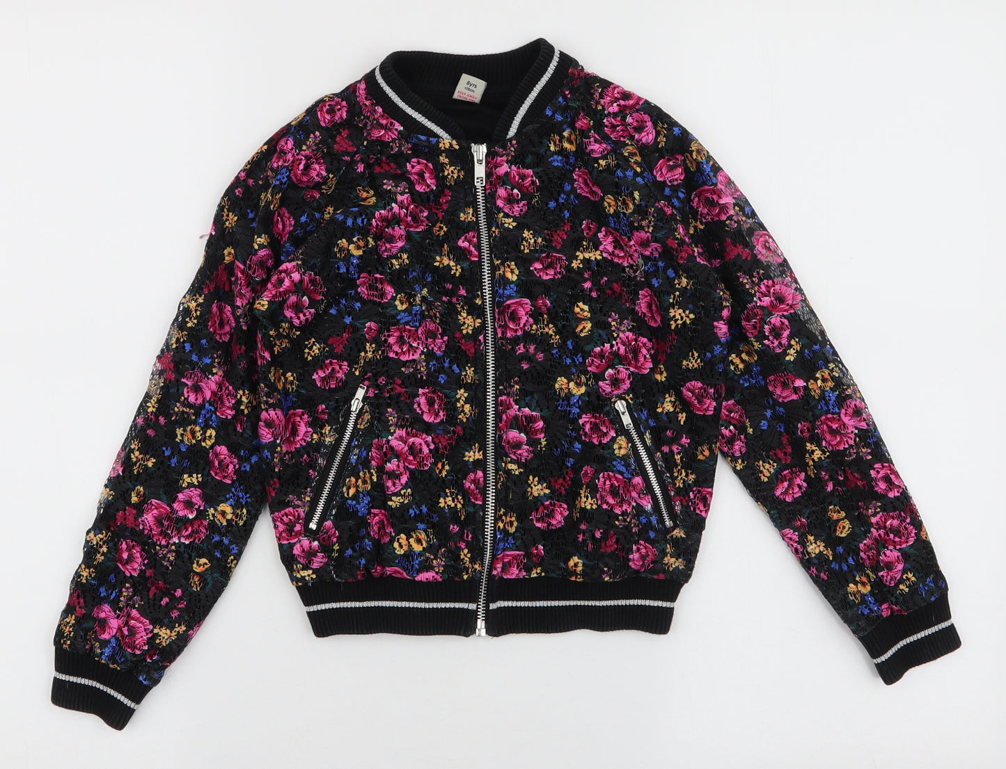 TU Girls Multicoloured Floral  Jacket  Size 8 Years  Zip