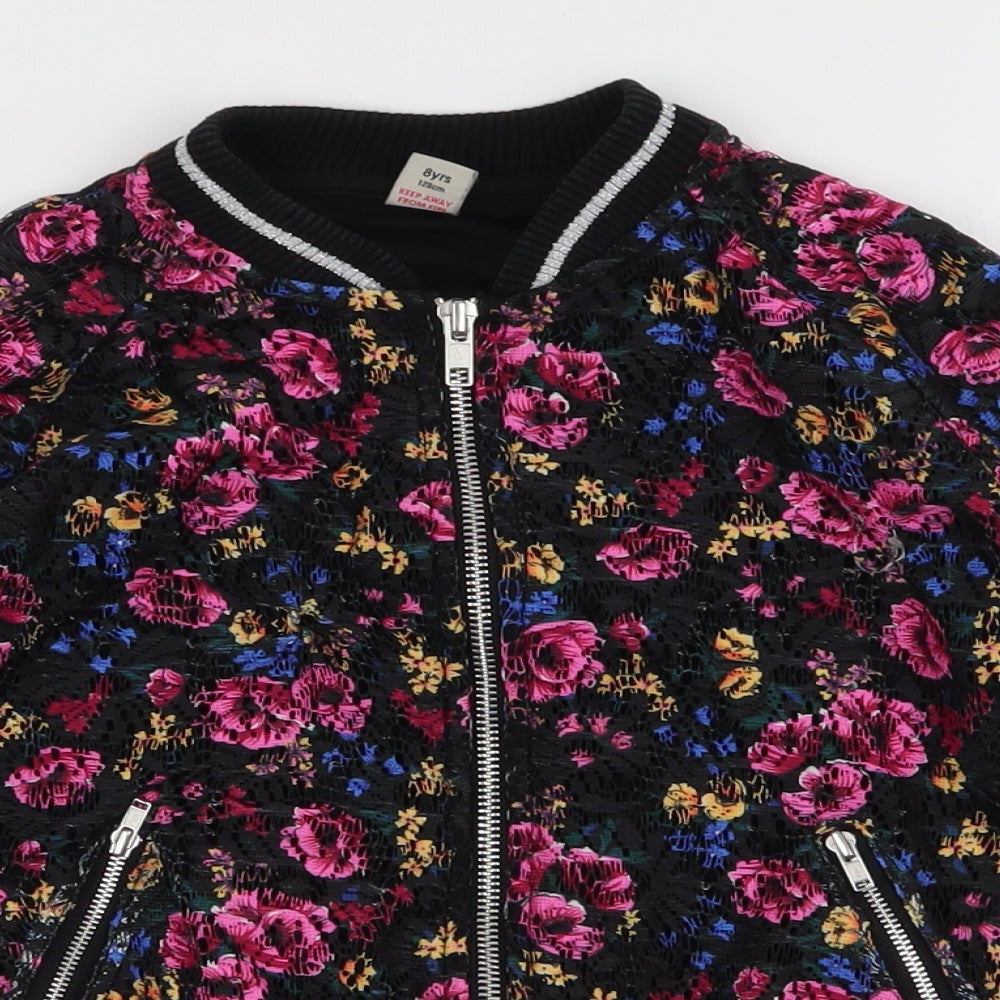 TU Girls Multicoloured Floral  Jacket  Size 8 Years  Zip
