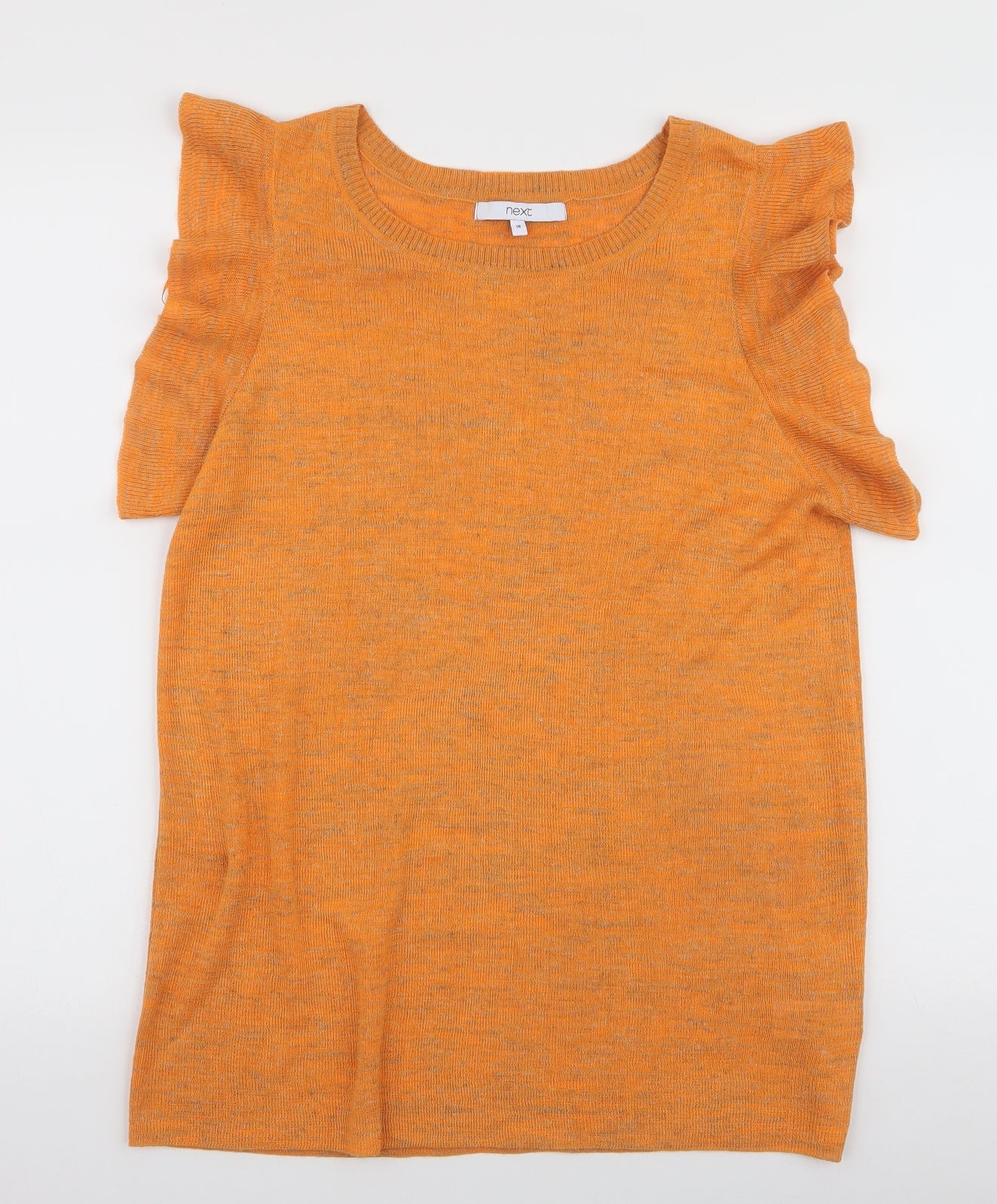 NEXT Womens Yellow  Acrylic Basic Blouse Size 16 Round Neck