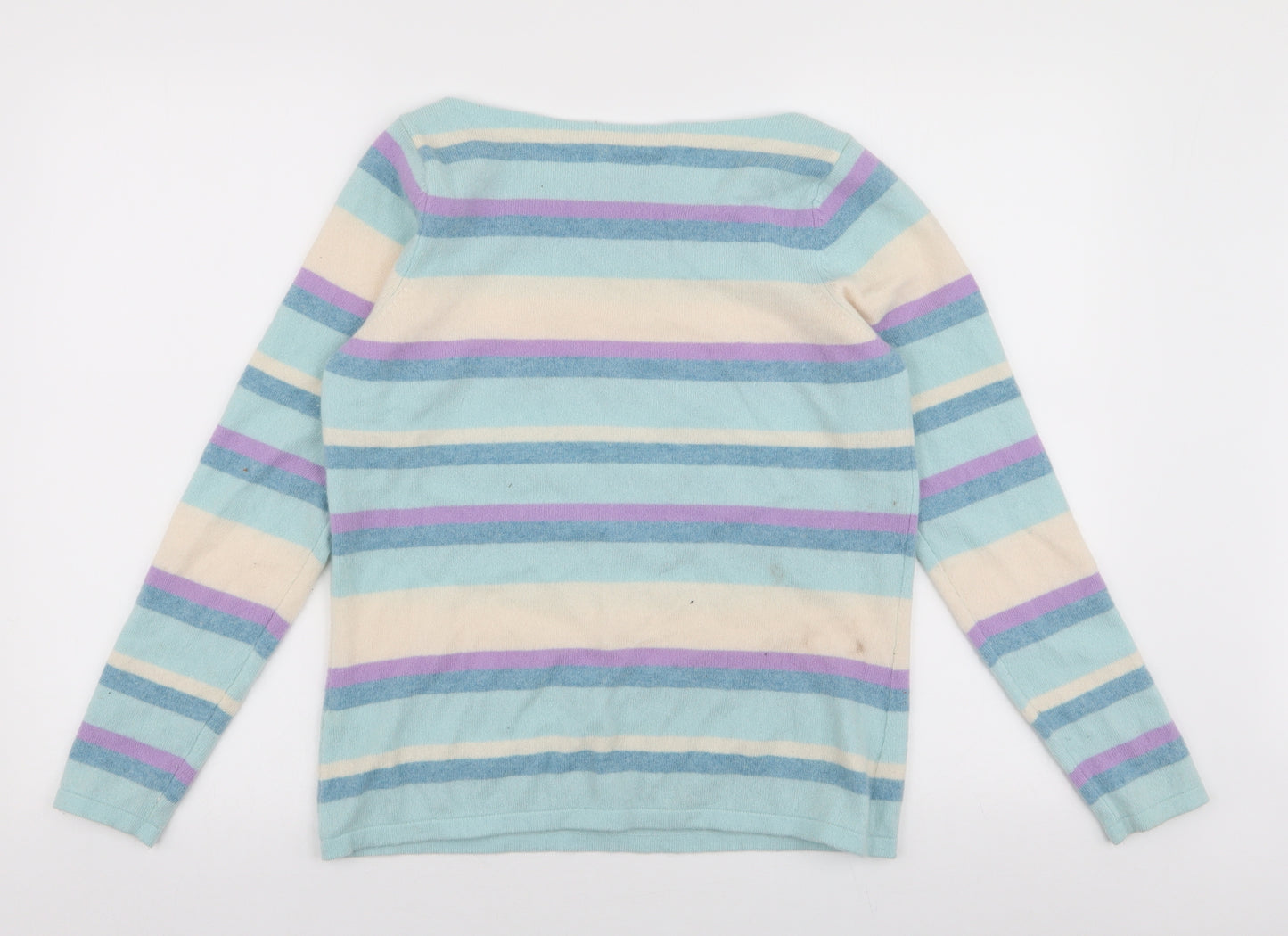 Marks and Spencer Womens Multicoloured Round Neck  Cashmere Pullover Jumper Size 16