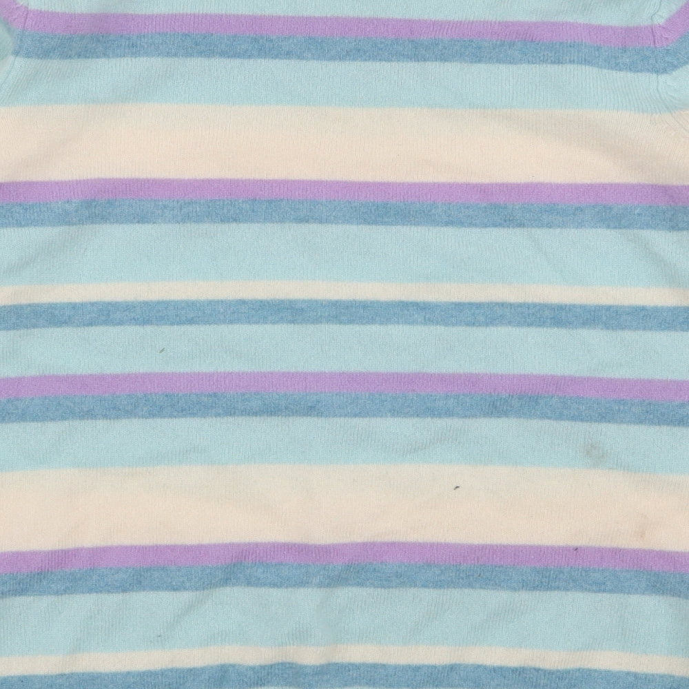 Marks and Spencer Womens Multicoloured Round Neck  Cashmere Pullover Jumper Size 16