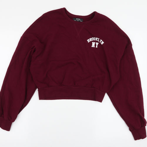 Bershka Womens Red  Polyester Pullover Sweatshirt Size S  Pullover - Brooklyn NY