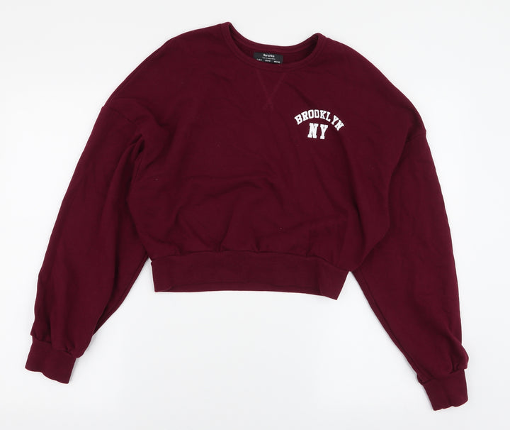 Bershka Womens Red Polyester Pullover Sweatshirt Size S Pullover - Brooklyn NY