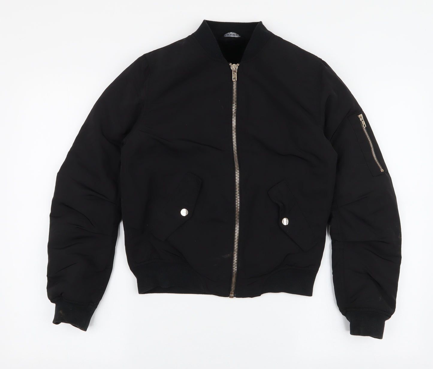 Select Womens Black   Bomber Jacket Jacket Size 6  Zip